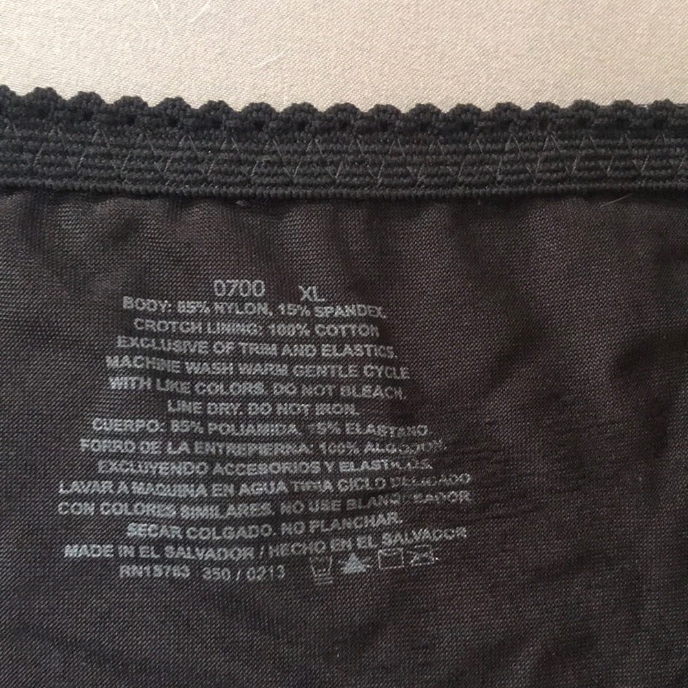 3black shapewear undies size xl